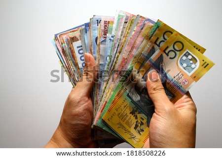 Close up of various country banknotes