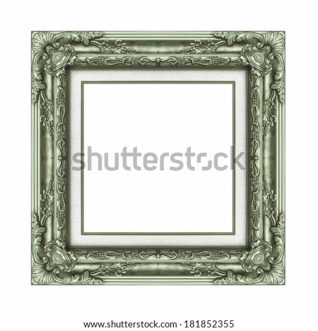 Vintage green frame with blank space, with clipping path