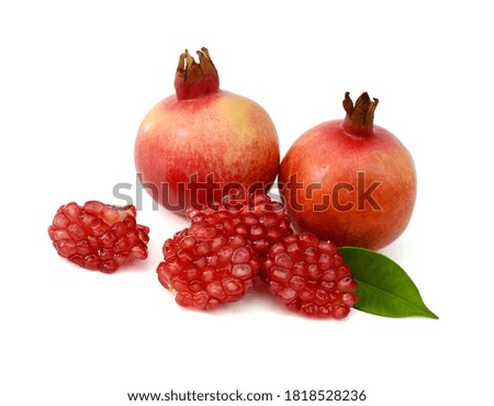 ripe pomegranate fruit isolated on white background