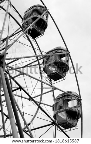 Black and white Ferris wheel at the Sekaten event in Yogyakarta, Indonesia