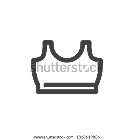 Fitness bra line icon. linear style sign for mobile concept and web design. Sports bra outline vector icon. Symbol, logo illustration. Vector graphics