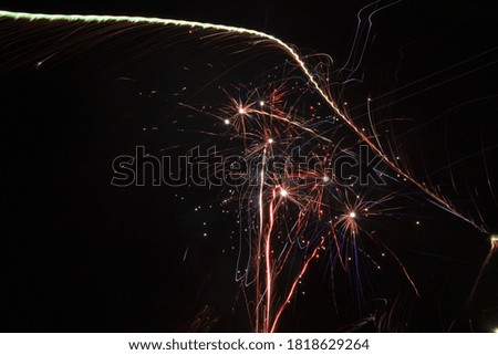 Fireworks at the night when camp with friends