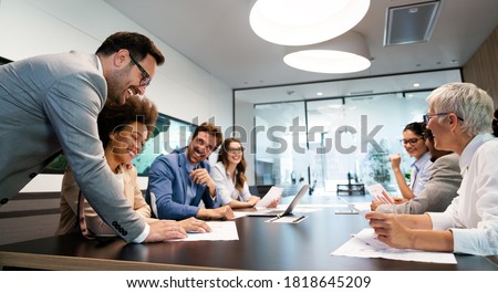 Business people conference and meeting in modern office Royalty-Free Stock Photo #1818645209