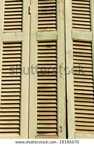 Old wooden shutters detail