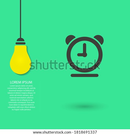 clock vector icon  , lorem ipsum Flat design