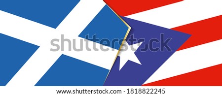 Scotland and Puerto Rico flags, two vector flags symbol of relationship or confrontation.