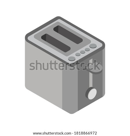 Isometric style icon.Toaster icon isolated on white background.Vector illustration for web design. 3D design household appliances for kitchen.