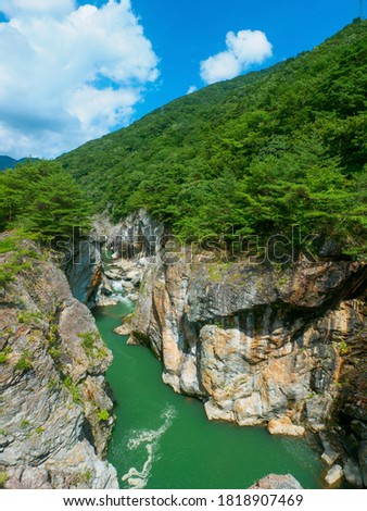 River flowing through the canyon (Tochigi, Japan)