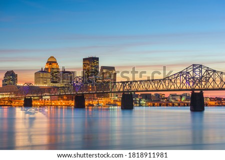 Louisville, Kentucky, USA skyline on the river. Royalty-Free Stock Photo #1818911981