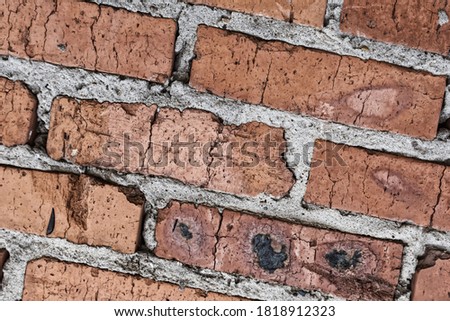 brick texture oblique background old and weathered