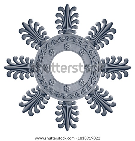 Metal frame for paintings, mirrors or photo isolated on white background. Design element with clipping path