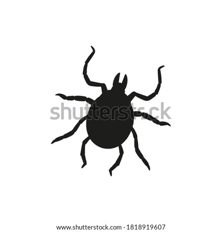 Beetle tick in trendy flat style isolated. Stock Vector illustration.