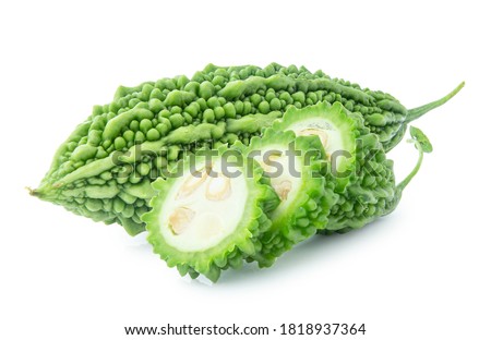 Bitter gourd isolated on white background Royalty-Free Stock Photo #1818937364