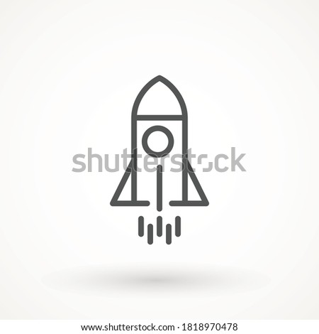 startup vector Rocket illustration. Futuristic spaceship background. Start Up Business Space ship icon