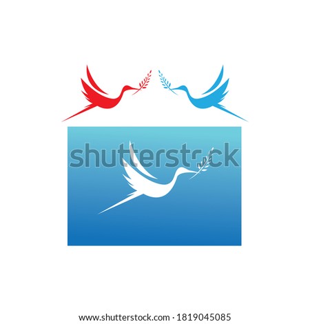 flying bird logo vector design background color illustration