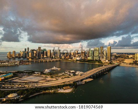 Beautiful Miami Skyline During Sunrise 