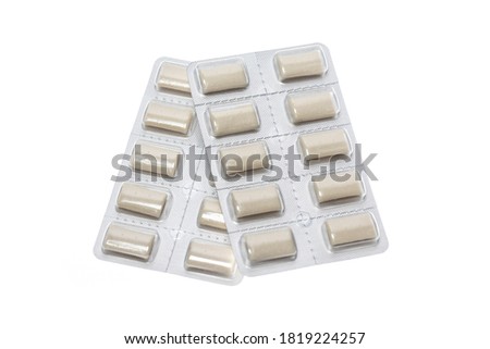 anti smoking nicotine gum in a package isolated on a white background Royalty-Free Stock Photo #1819224257