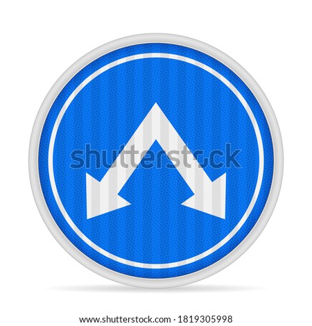 Keep right or left road sign on a white background. Vector illustration.