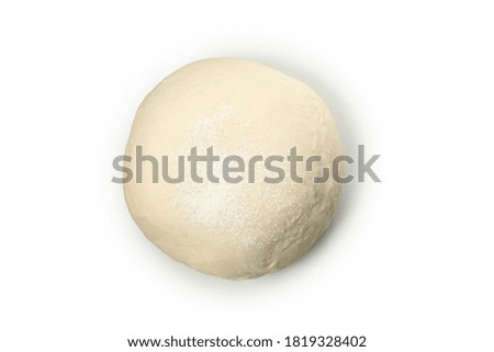 Fresh dough ball isolated on white background