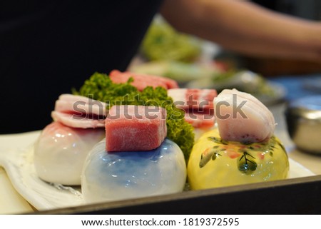 a picture of tuna sashimi cooking