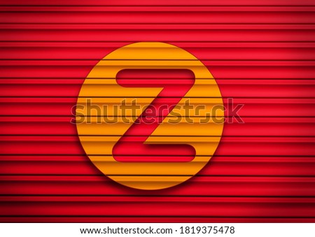 Red and yellow Vintage Stylish Alphabet Retro Typeface a to z letter Z
