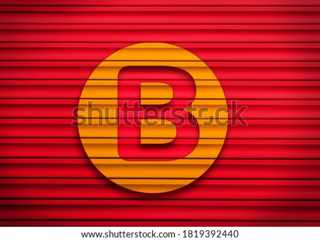 Red and yellow Vintage Stylish Alphabet Retro Typeface a to z letter B