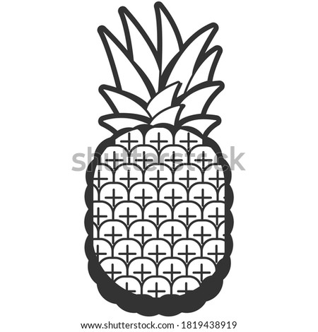 Pineapple vector icon isolated on a white background.