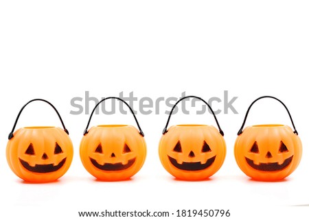 Halloween pumpkin head on white background isolate