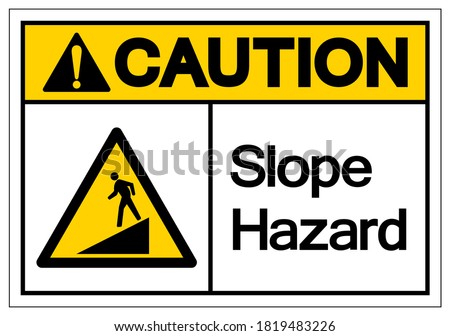 Caution Slope Hazard Symbol Sign,Vector Illustration, Isolate On White Background Label. EPS10 Royalty-Free Stock Photo #1819483226