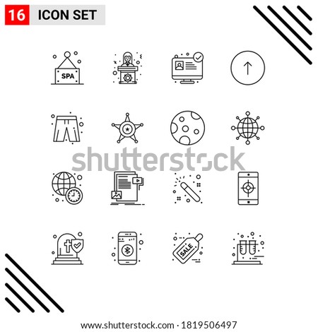 16 Creative Icons Modern Signs and Symbols of clothes; web; hospital website; up; browser Editable Vector Design Elements