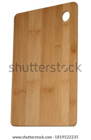 Cutting Board for Bread. Wooden. Through hole. On an isolated white background.