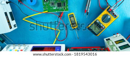 electronic measuring instruments in lab Royalty-Free Stock Photo #1819543016