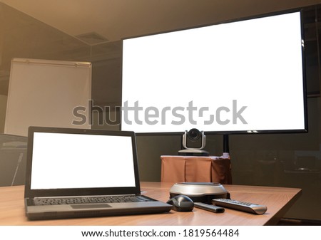 Mock up laptop and television with  clipping path
