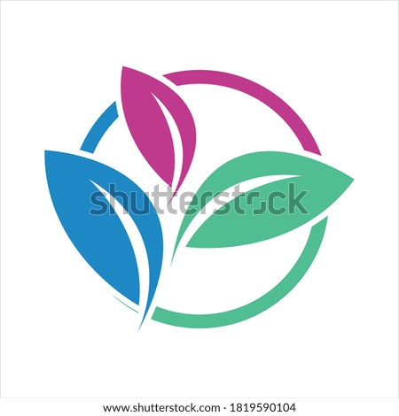 green leaf logo vector illustration design template