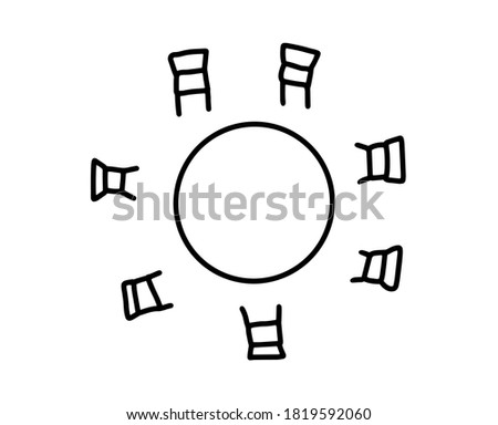 Empty chairs hand drawn vector illustration in cartoon doodle style group therapy psychology