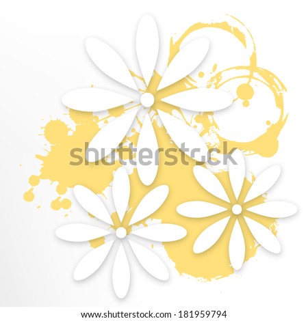 Paper floral background. Background with paper flowers. Vector illustration 
