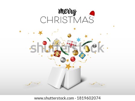 Open white box with a gift. icon in the  on a white background. Vector illustration. 