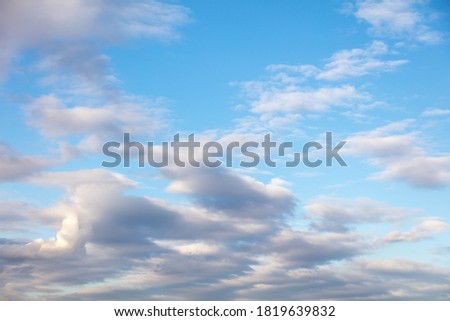 Clouds against blue sky as background. Nature
