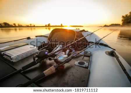 Fishing objekt background. Big game fishing reel. Royalty-Free Stock Photo #1819711112