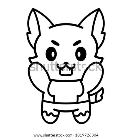 Isolated cute wolf kawaii. Halloween icon - Vector