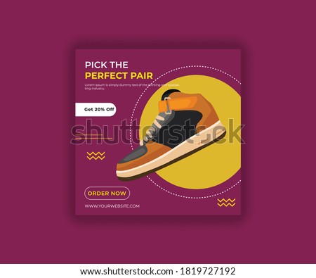 Shoes Sale Post Web Banner Royalty-Free Stock Photo #1819727192