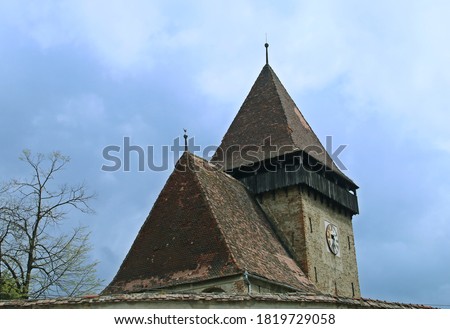 Roof of the fortified Evangelical Church (in Romanian: Biserica fortificata evanghelica) de Axente Sever (Sibiu, Romania).