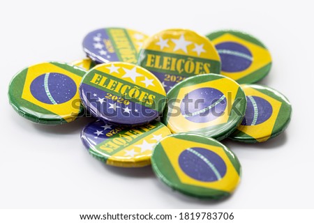 promotional botton, election campaign brazil for mayors and councilors 2020 Royalty-Free Stock Photo #1819783706