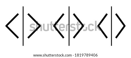 Left arrow icon, right arrow icon vector set isolated on white background  with variable line width. Arrows for websites and apps. Vector illustration
