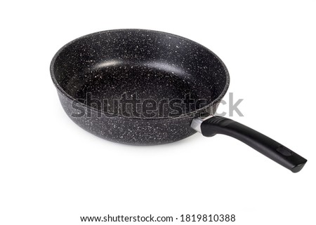 frying pan. With large edges and deep bottom. Non-stick coated. Close-up. Isolate.