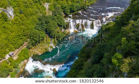 Waterfall Štrbački buk, Una mamea park in Lika-Senj county, Croatia Royalty-Free Stock Photo #1820132546