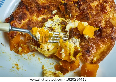 italian Pumpkin, halloumi chilli omelette or butternut squash