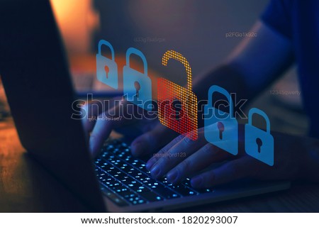 hacker attack, cyber crime concept Royalty-Free Stock Photo #1820293007