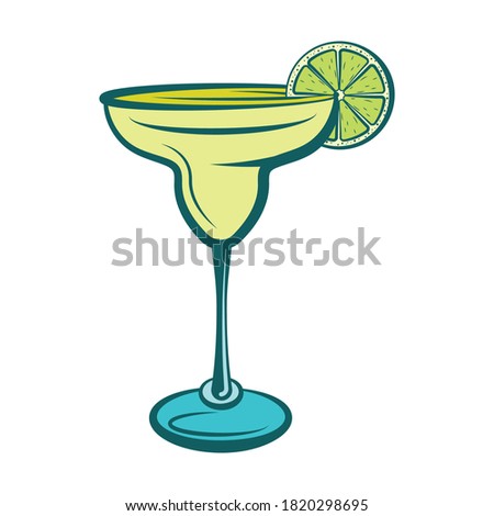 Margarita Glass Clipart Printable Vector Illustration
