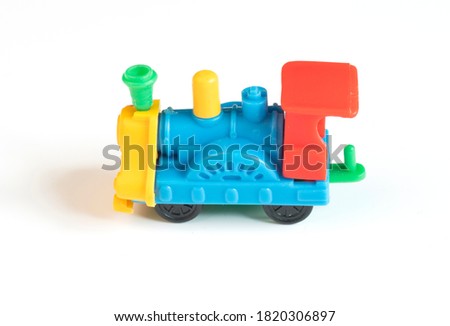mini  train toy on white background